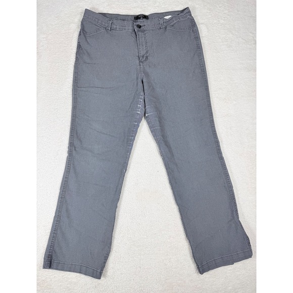 Riders by Lee Pants - Riders by Lee Pants Womens 16M Grey Herringbone Straight Leg Stretch Good Work